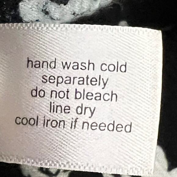 Lane Bryant Womens Tunic Size 18/20 Black White Floral Long Sleeve Crinkle - Picture 6 of 6